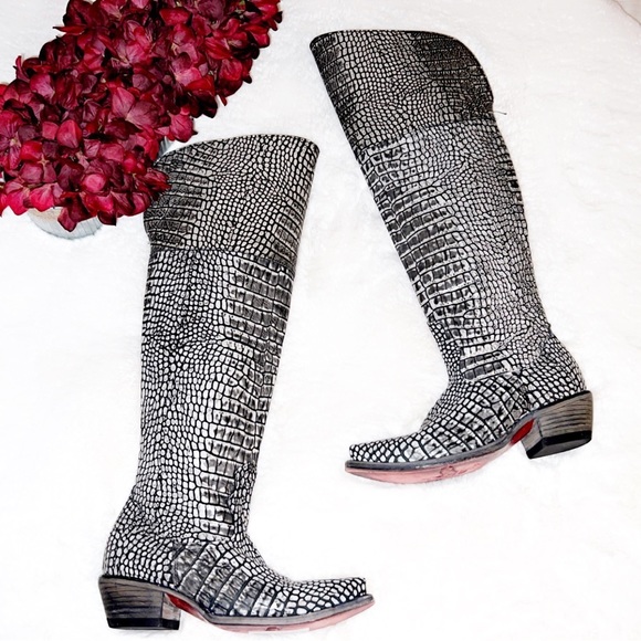 🆕FREEBIRD WYNONNA Western Boot in Black and White Croc - Picture 3 of 8